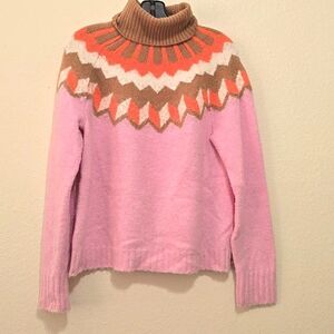 JCREW pink fair isle sweater S
